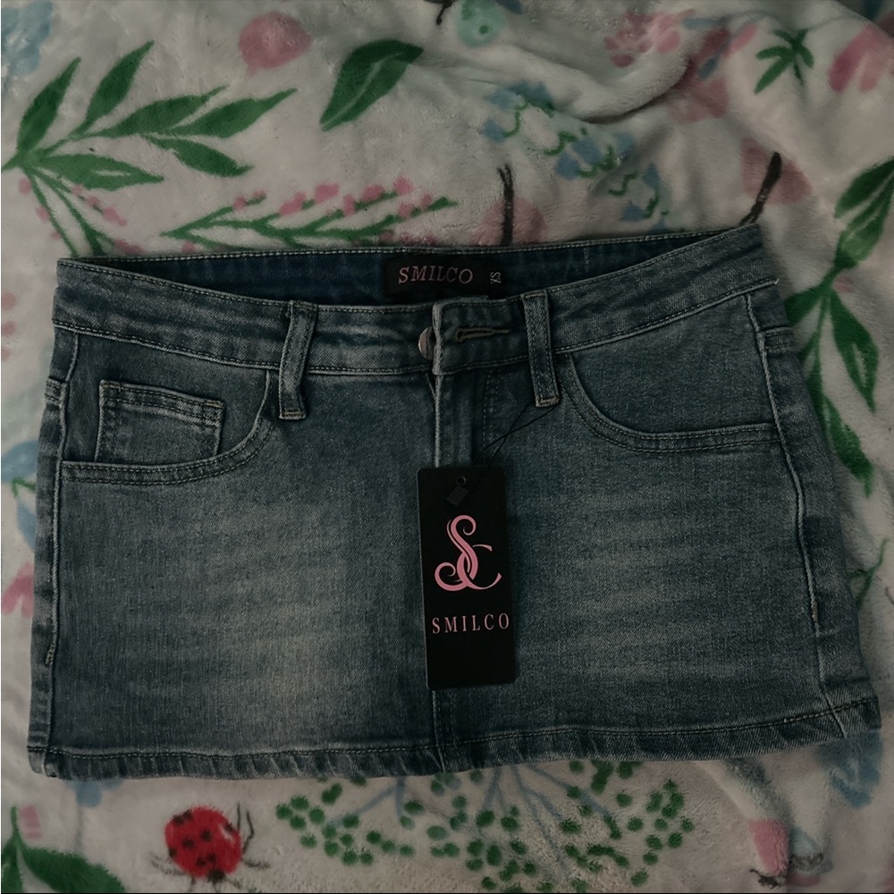 rare y2k mini denim skirt